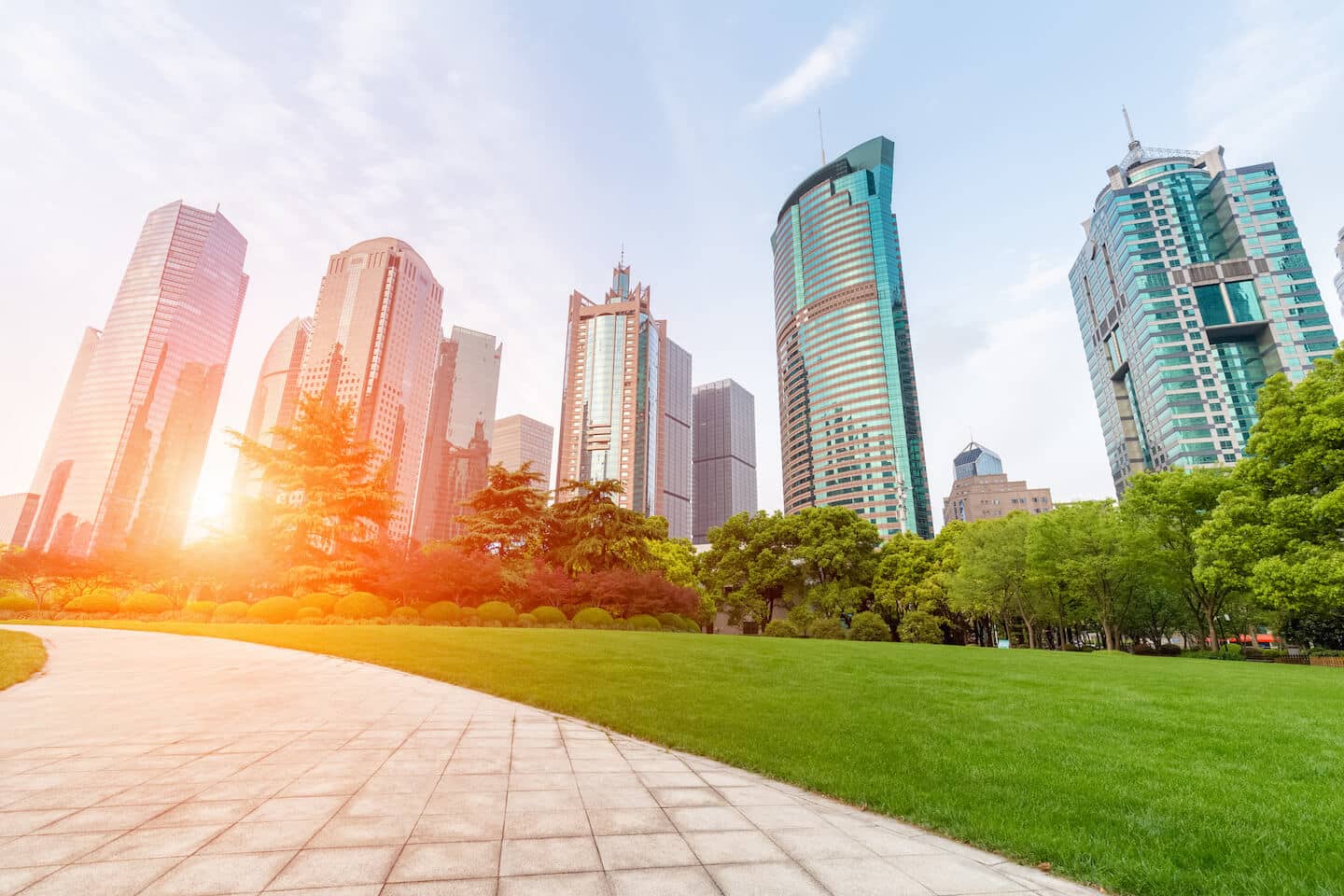Modern corporate skyline representing networking opportunities for food and agriculture leaders