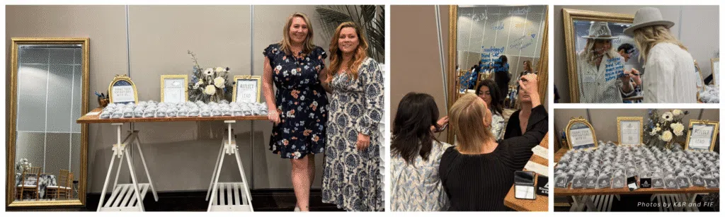 A photo collage from the Females in Food networking mixer at Expo West.