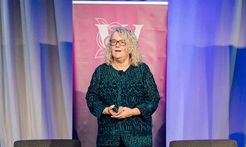 Kincannon & Reed's Lisa Johnson on stage at the Women in Agribusiness 2025 Summit.
