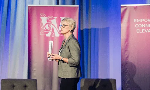 Kincannon & Reed's Sally Day on stage at the Women in Agribusiness 2025 Summit.